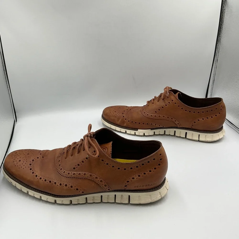 Cole Haan Zerogrand Wingtip Oxford British Tan‎ Leather Mens Shoes C23579
